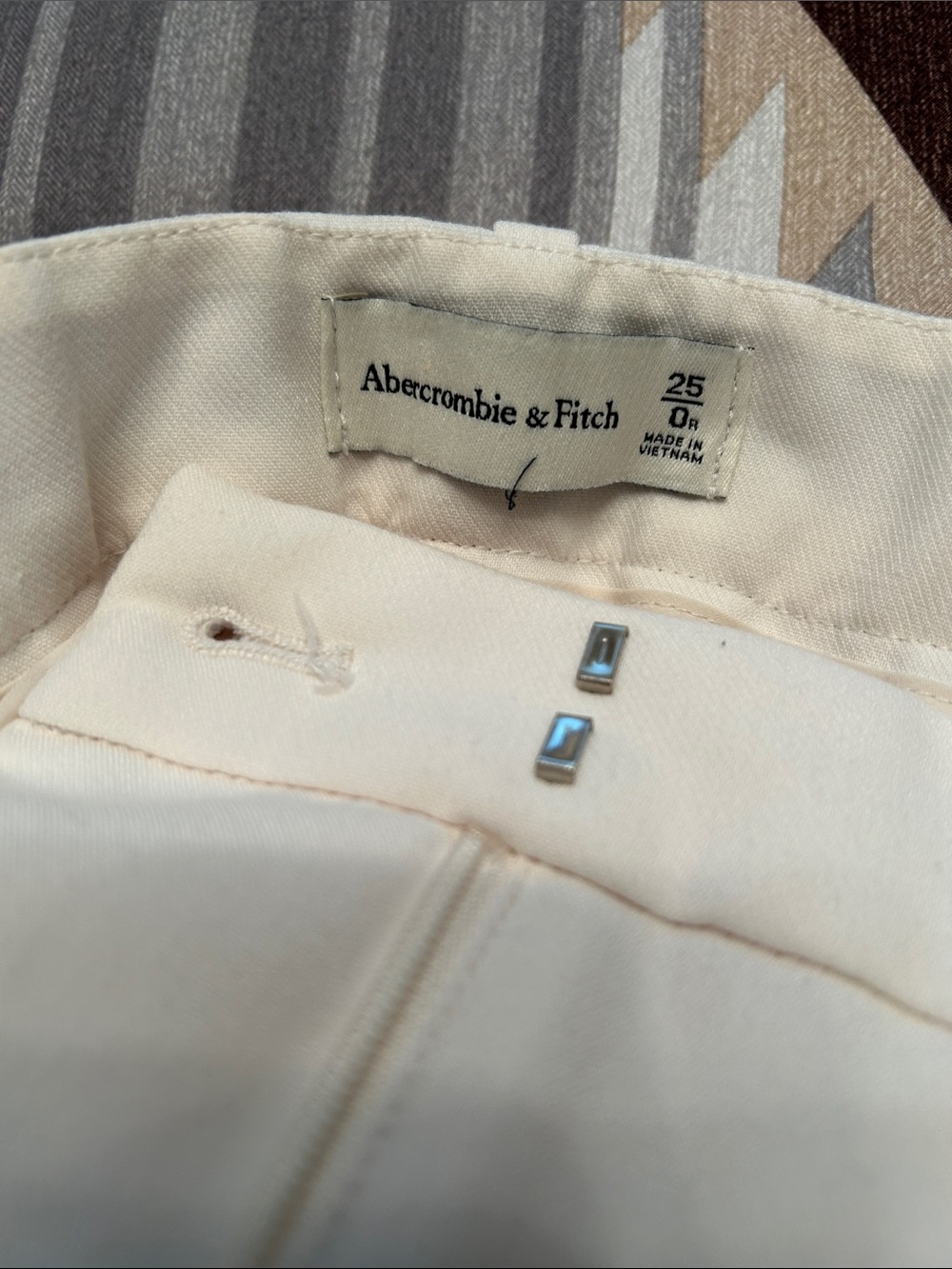 Abercrombie & Fitch Cream Wide-Leg Trousers - Picture 2 of 2
